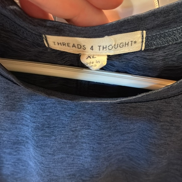 Threads 4 Thought Dark Blue Cropped Muscle Tee - Picture 2 of 4